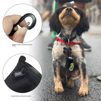 Portable Dog Poop Bag Dispenser – Adjustable Nylon Waste Bag Holder for Easy Travel and Pet Cleanup