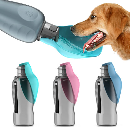 800ml (27oz) Leak-Proof Dog Water Bottle – Foldable & Portable for Big Dogs, Travel, Hiking & Outdoor Adventures