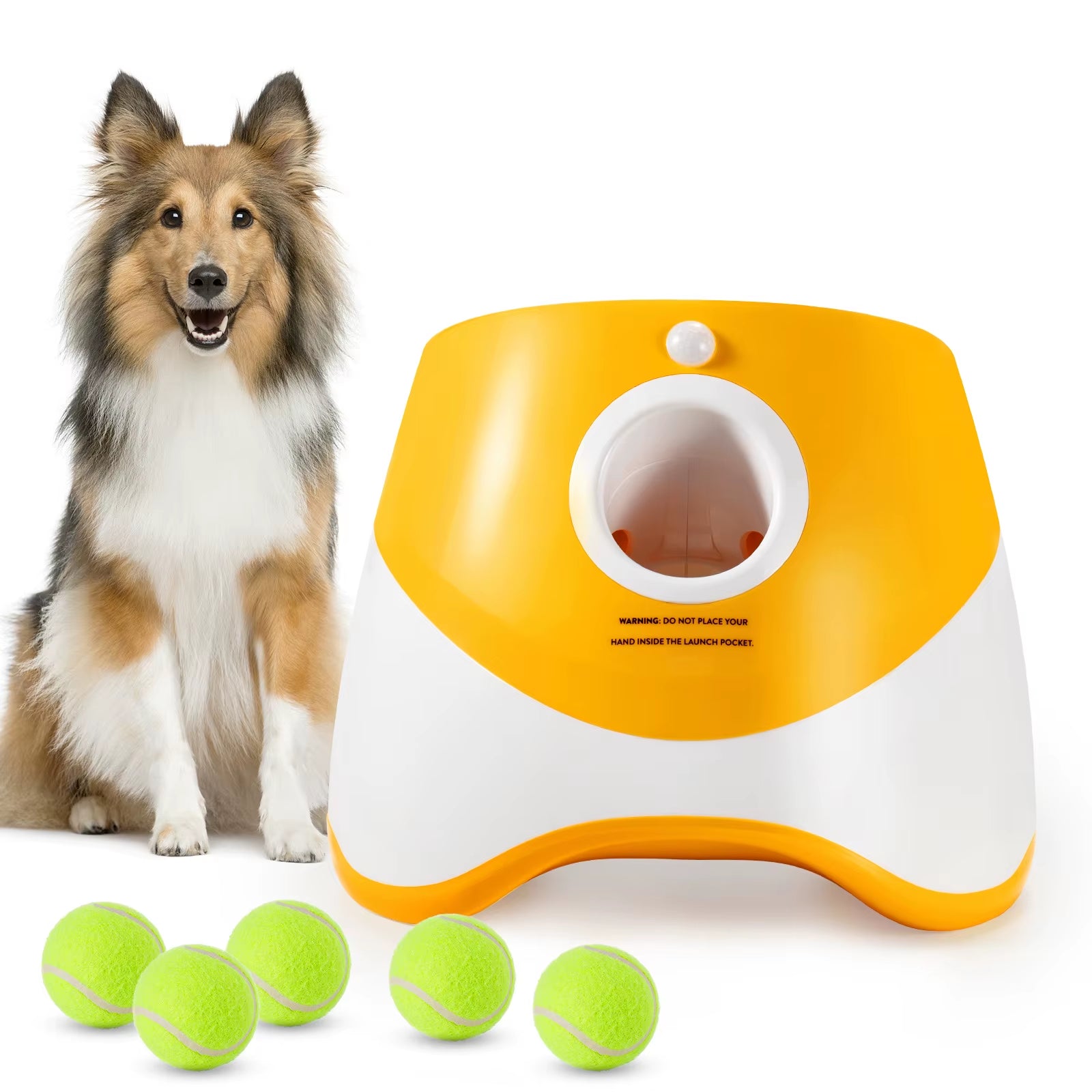 Automatic Dog Ball Launcher – Adjustable Distance, Rechargeable & Interactive Fetch Toy for Small & Medium Dogs