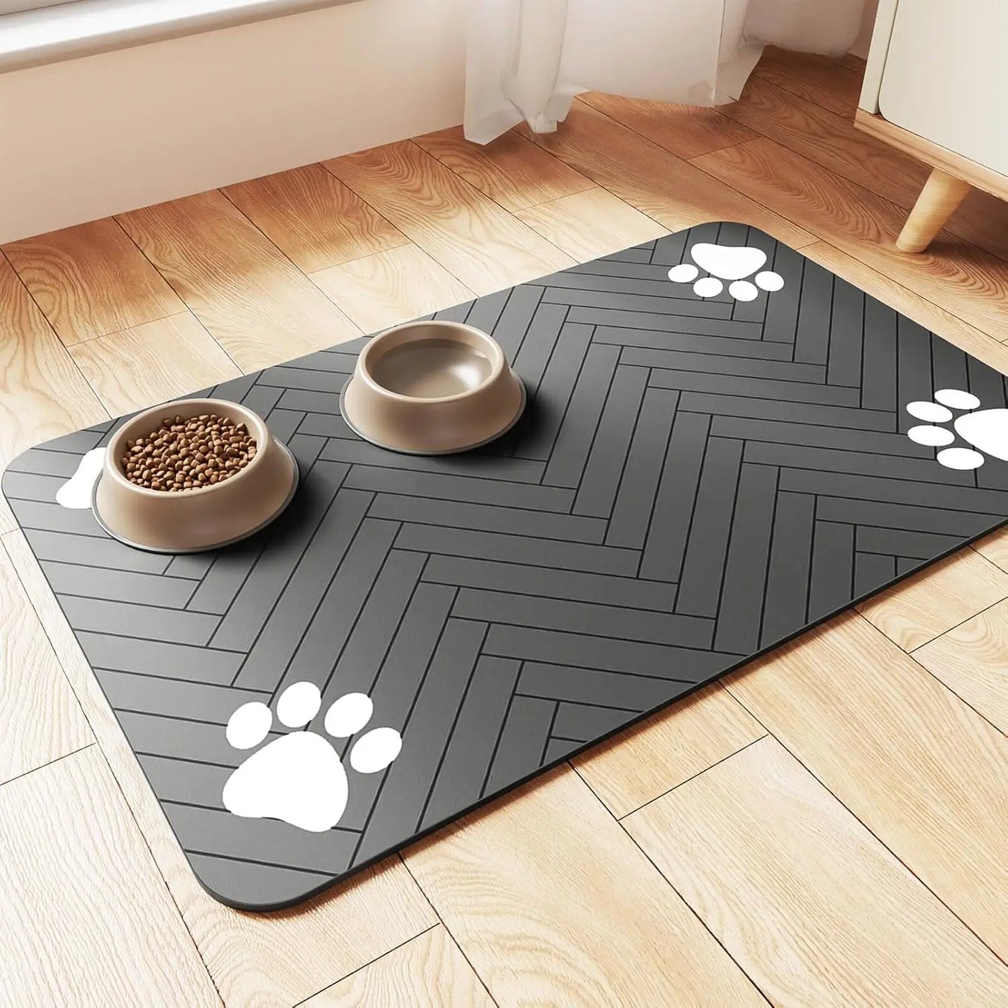 Absorbent Pet Feeding Mat – Waterproof, Anti-Slip, Quick Dry Placemat for Dog & Cat Food and Water Bowls