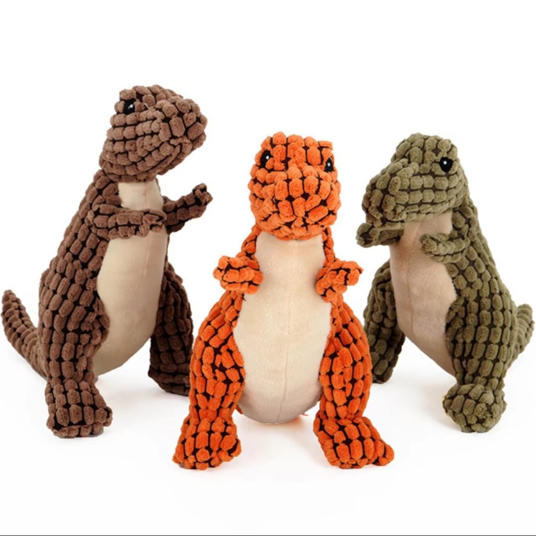 1PC Random - Plush Dinosaur Dog Toy – Interactive Chew Toy for Small Dogs