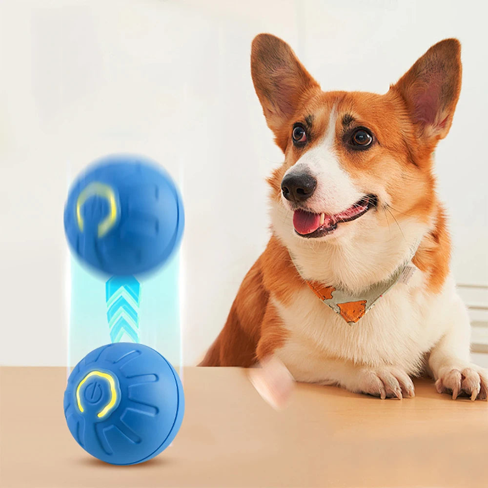 Smart Interactive Dog Toy Ball – USB Rechargeable, Automatic Moving & Bouncing, LED Light-Up, Obstacle Avoidance – Perfect for Puppies, Cats, and Pet Playtime