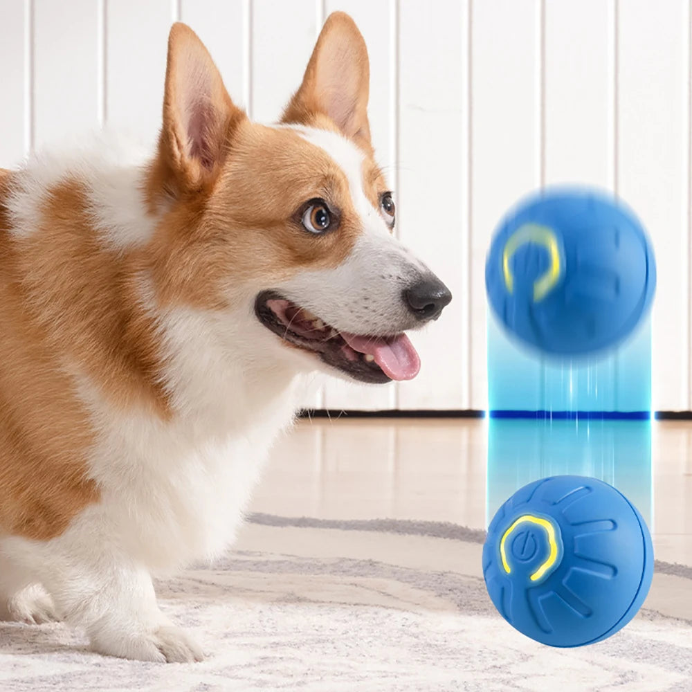 Smart Interactive Dog Toy Ball – USB Rechargeable, Automatic Moving & Bouncing, LED Light-Up, Obstacle Avoidance – Perfect for Puppies, Cats, and Pet Playtime