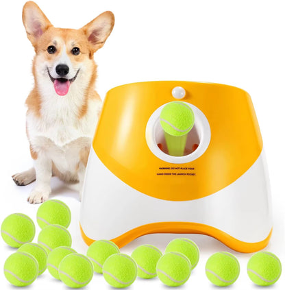 Automatic Dog Ball Launcher – Adjustable Distance, Rechargeable & Interactive Fetch Toy for Small & Medium Dogs