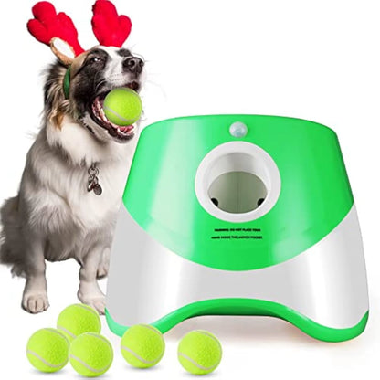 Automatic Dog Ball Launcher – Adjustable Distance, Rechargeable & Interactive Fetch Toy for Small & Medium Dogs