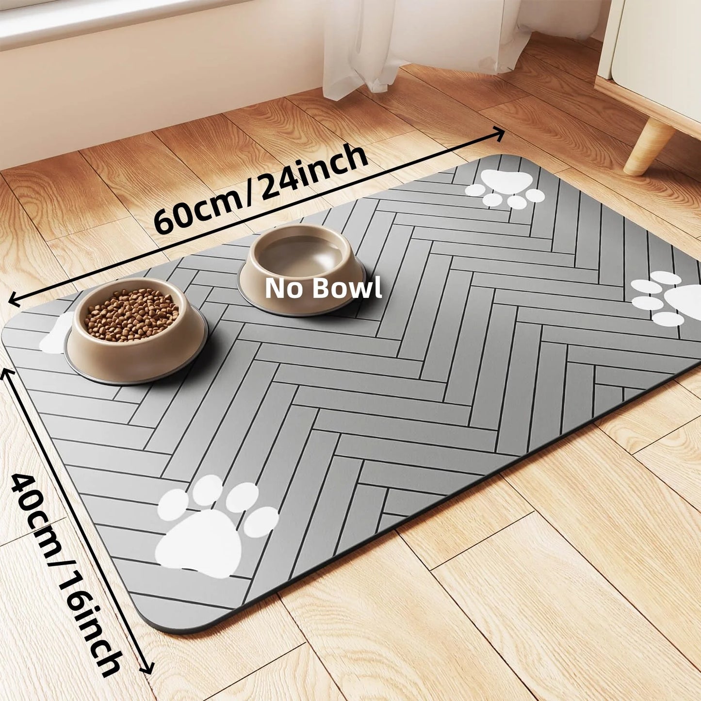 Absorbent Pet Feeding Mat – Waterproof, Anti-Slip, Quick Dry Placemat for Dog & Cat Food and Water Bowls